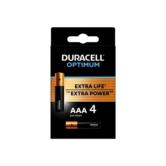 Elem, AAA mikro, 4 db, DURACELL "Optimum"