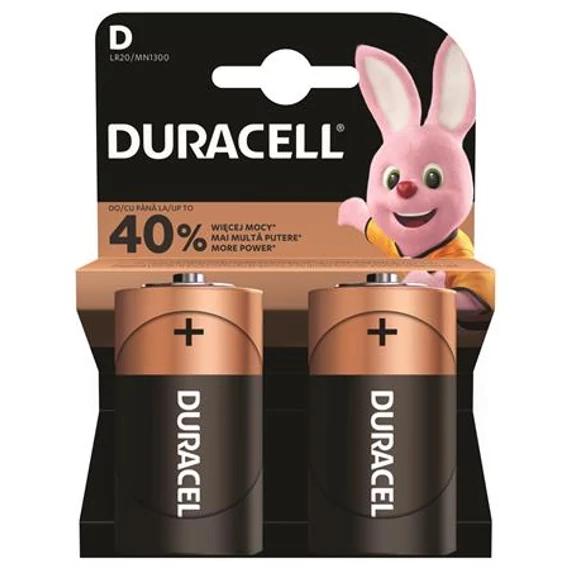 Elem, D góliát, 2 db, DURACELL "Basic"