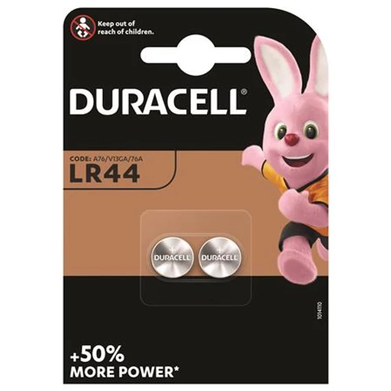 Gombelem, LR44, 2 db, DURACELL