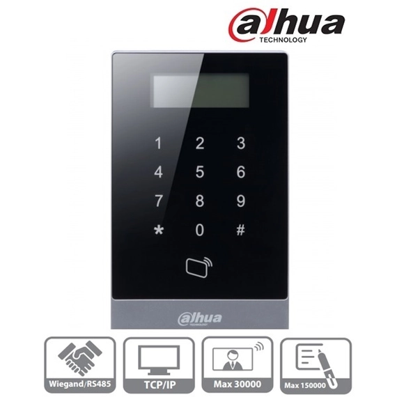 Dahua ASI1201A-D LCD, RFID(125KHz)+kód, RS-485/Wiegand/RJ45, I/O beléptető vezérlő