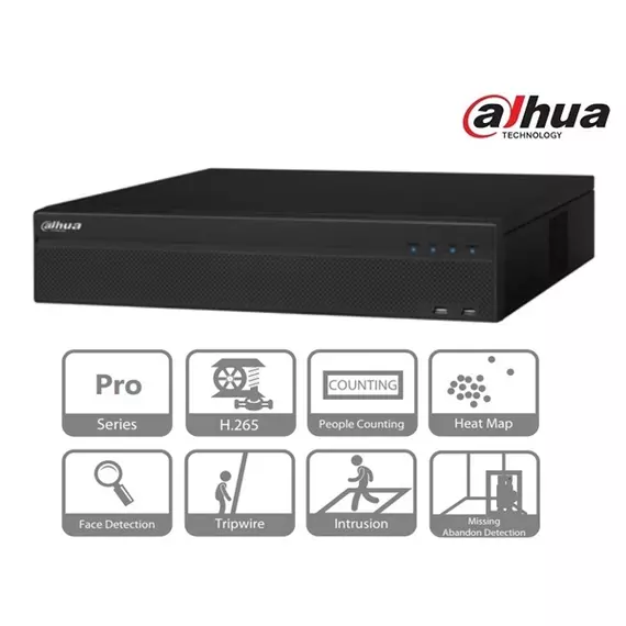Dahua NVR5864-4KS2 64 csatorna/H265/320Mbps rögzítés/8x Sata/Raid hálózati rögzítő(NVR)