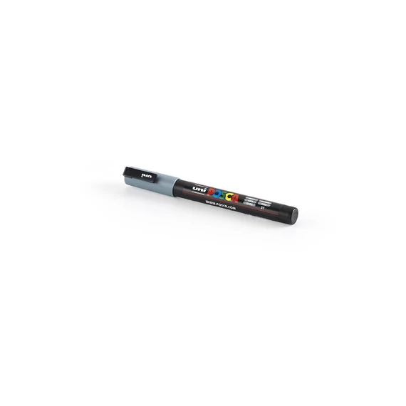 Dekormarker, 0,9-1,3 mm, UNI "Posca PC-3M", szürke