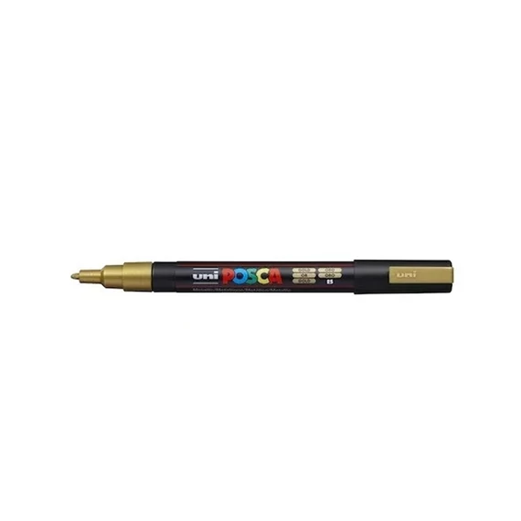 Dekormarker, 0,9-1,3 mm, UNI "Posca PC-3M", arany