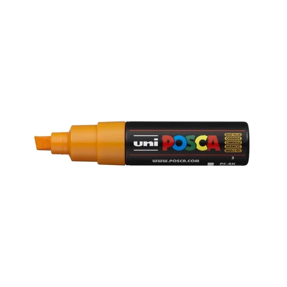 Dekormarker 8mm, Uni Posca PC-8K ragyogó sárga