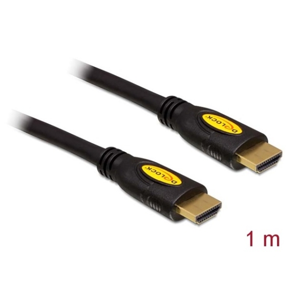 Delock Kábel - 82584 (HDMI -gt; HDMI, apa-apa, 4K, 1m)