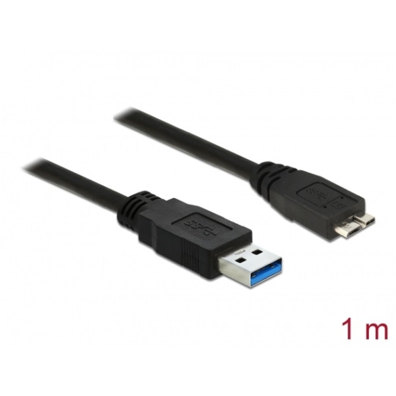 Delock Kábel - 85072 (USB3.0 A – USB3.0 Micro-B kábel, apa/apa, fekete, 1m)