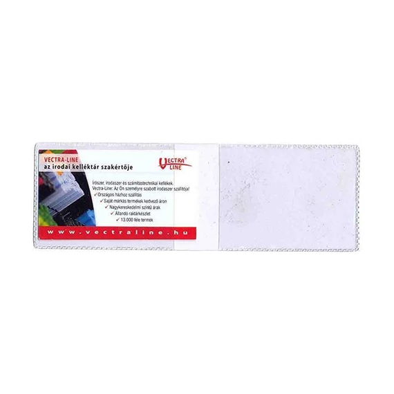 Diák- és igazolványtartó, 2 lapos, PVC, átlátszó