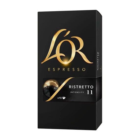 Kávékapszula, 10 db, JACOBS DOUWE EGBERTS "L`OR Ristretto"