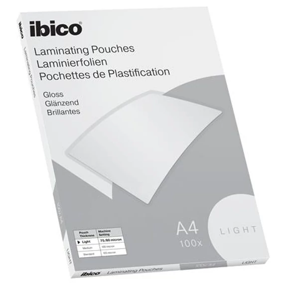 Meleglamináló fólia, 80 mikron, A4, fényes, IBICO 
