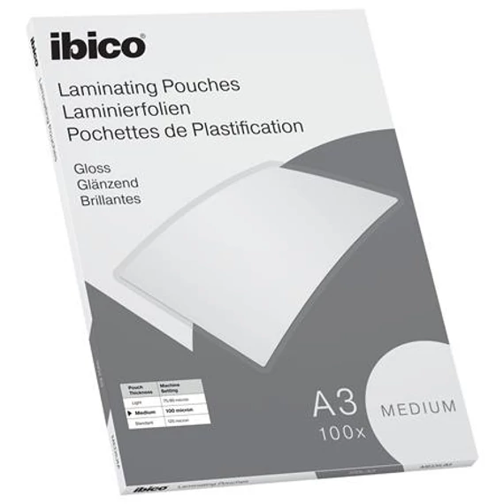 Meleglamináló fólia, 100 mikron, A3, fényes, IBICO 