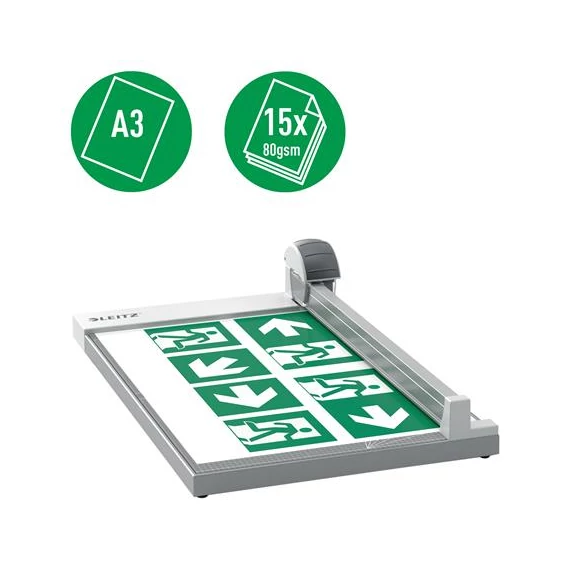 Vágógép, görgős, A3, 15 lap, LEITZ 