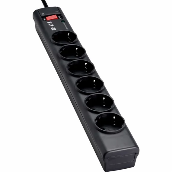 Elosztó, 6 aljzat, túlfeszültségvédő elosztó, EATON "Protection Strip"