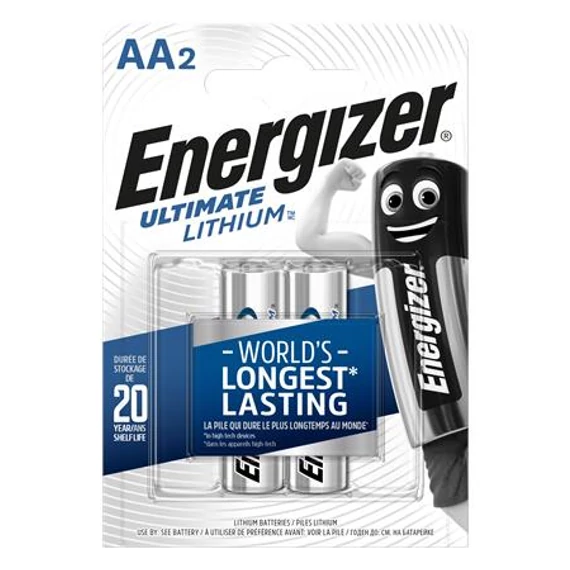 Elem, AA ceruza, 2 db, Lítium, ENERGIZER "Ultimate Lithium"