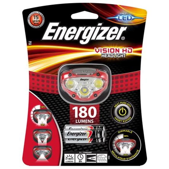 Fejlámpa, 3 LED, 3xAAA, ENERGIZER "Headlight Vision HD"