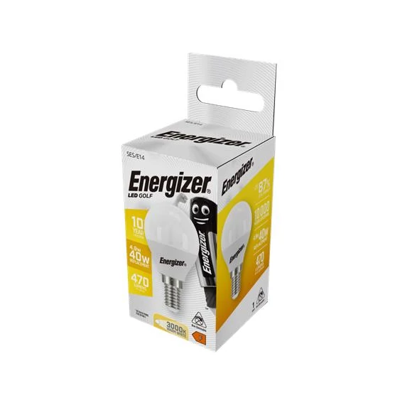 LED izzó, E14, golf gömb, 4,9W (40W), 470lm, 3000K, ENERGIZER