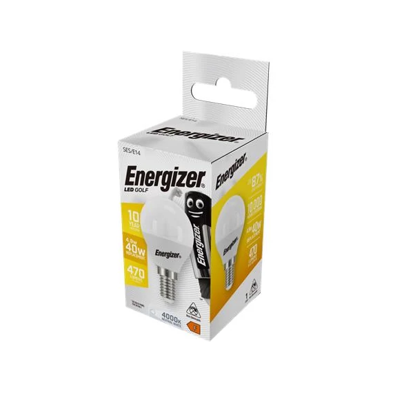 LED izzó, E14, golf gömb, 4,9W (40W), 470lm, 4000K, ENERGIZER