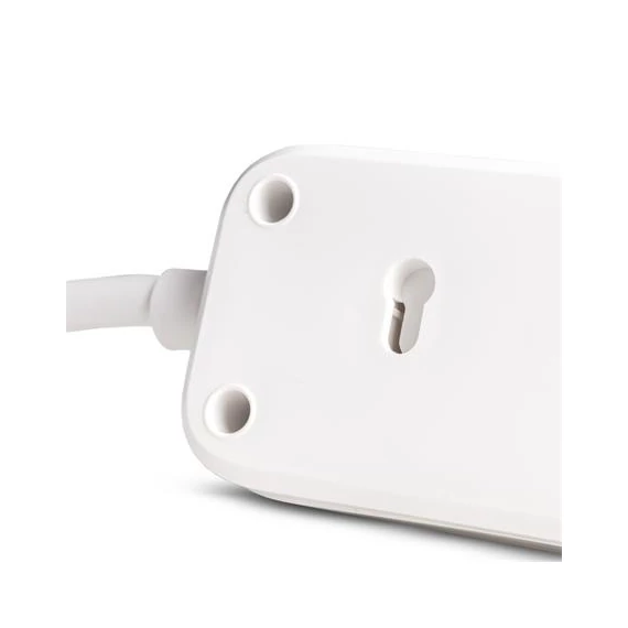 Elosztósor, 4 aljzat, 1,5 m, USB, kapcsolóval, ENTAC, fehér