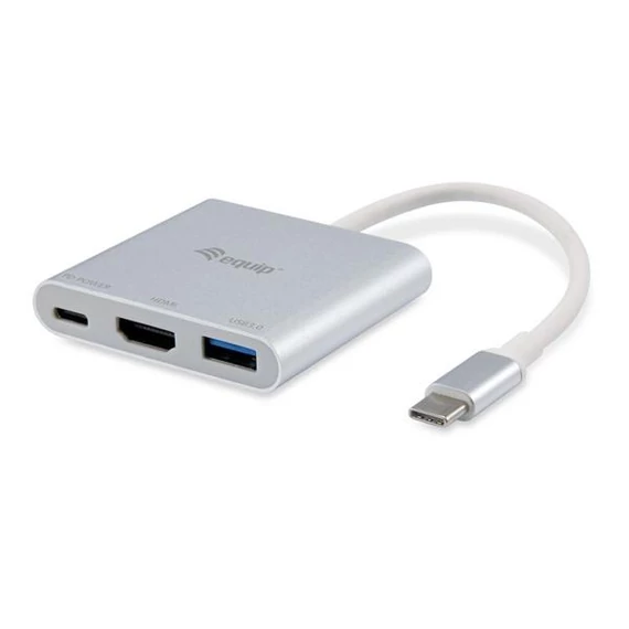 Adapter, USB-C-HDMI/USB-A/USB-C, EQUIP