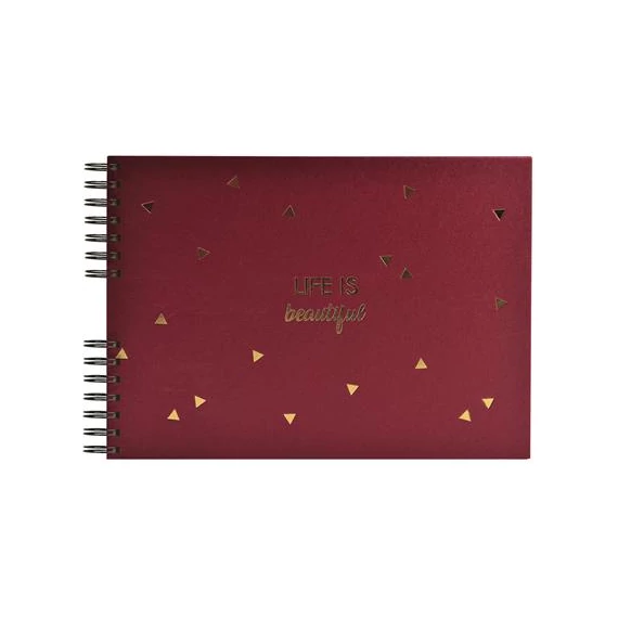 Fotóalbum, spirál, 32x22 cm, 25 lap, EXACOMPTA "Life", piros