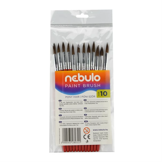 Ecset, no. 10, kerek, festett nyelű, NEBULO