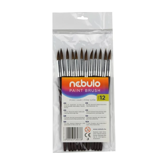Ecset, no. 12, kerek, festett nyelű, NEBULO, 12db/cs