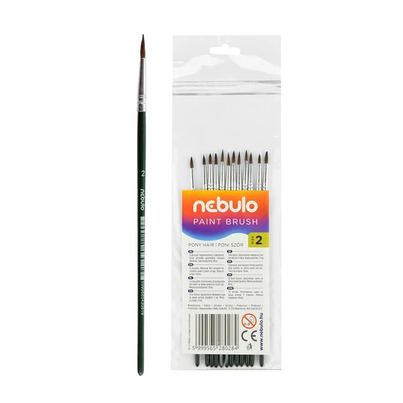 Ecset, no. 2, kerek, festett nyelű, NEBULO, 12db/cs