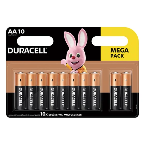 Elem, AA ceruza, 10 db, DURACELL 