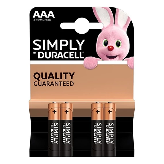 Elem, AAA mikro, 4 db, DURACELL 