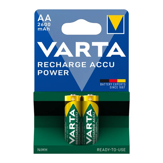 Tölthető elem, AA ceruza, 2x2600 mAh, előtöltött, VARTA "Power"