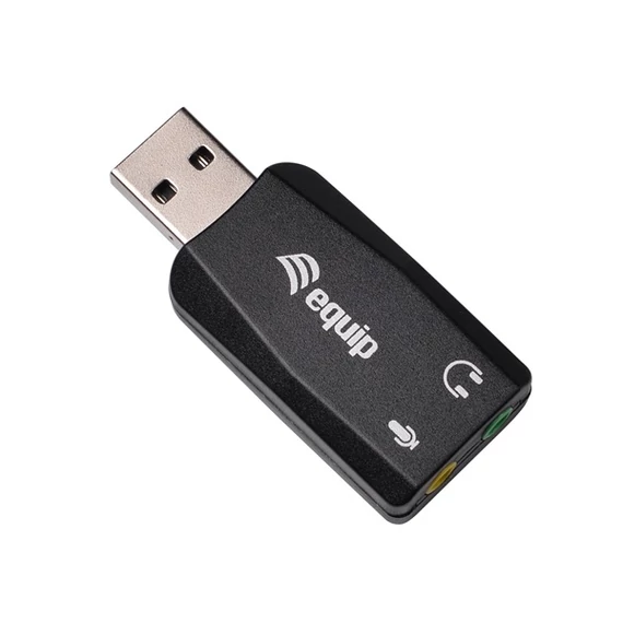 Audio adapter, 3,5 mm jack-USB átalakító, EQUIP 