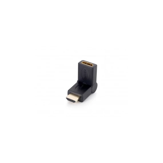 Adapter, HDMI-HDMI átalakító, 90°-ban hajlítható, EQUIP