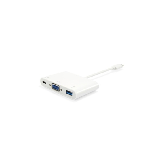 Equip Átalakító - 133462 (USB-C -gt; VGA,USB-A, USB-C átalakító, apa/anya (1920x1080, PD))