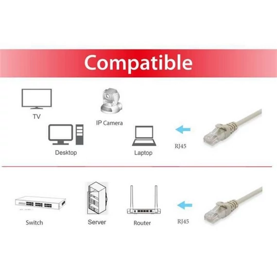 Hálózati kábel, U/UTP, CAT6, 20 m, EQUIP, bézs