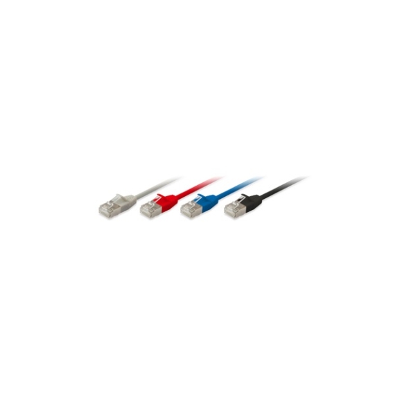 Equip Slim Kábel - 606142 (S/FTP patch kábel, Vékony, CAT6A, Réz, LSOH, 10Gb/s, piros, 0,25m)