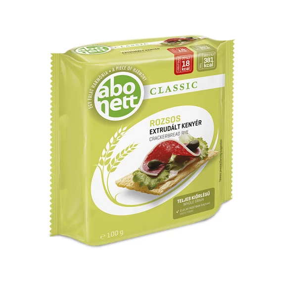 Extrudált kenyér, ABONETT, 100 g, rozsos