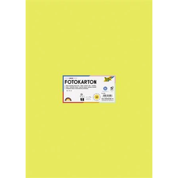 Dekorkarton, 2 oldalas, 50x70 cm, 300 g, 10 lap, FOLIA, lime