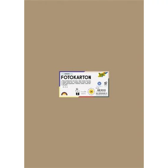 Dekorkarton, 2 oldalas, 50x70 cm, 300 g, 10 lap, FOLIA, őzbarna