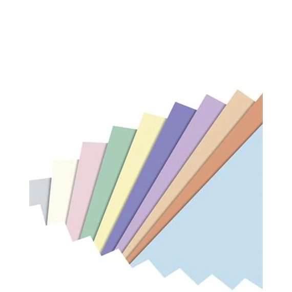 Színes papír, A4, 130 g, 10x10 lap, FOLIA, „Pastel”, vegyes színek