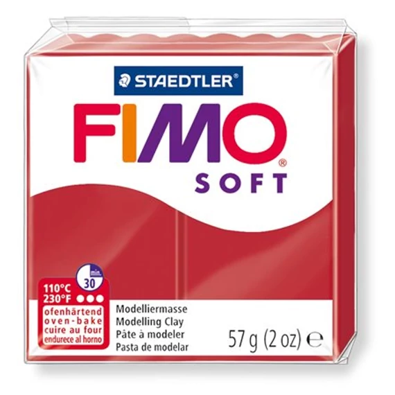 Gyurma, 57 g, égethető, FIMO "Soft", karácsonyi piros