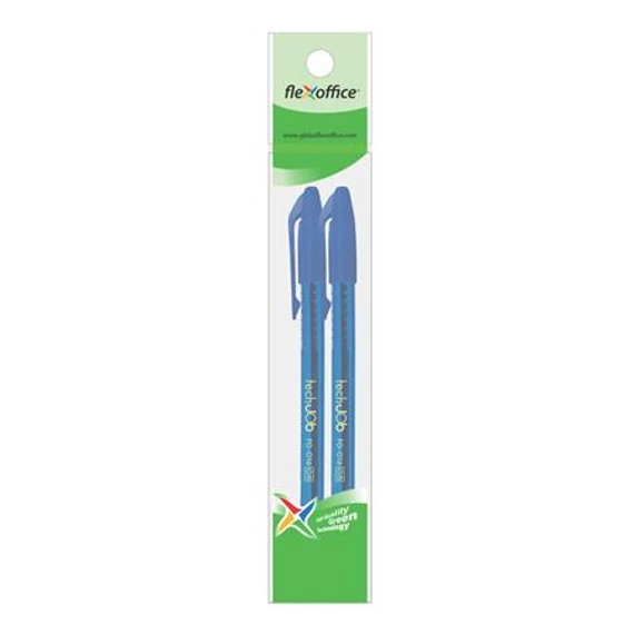 Golyóstoll, 0,4 mm, 2 db/bliszter, kupakos, FLEXOFFICE 
