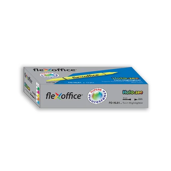 Szövegkiemelő, 1,0/4,0mm, kétvégű, FLEXOFFICE 