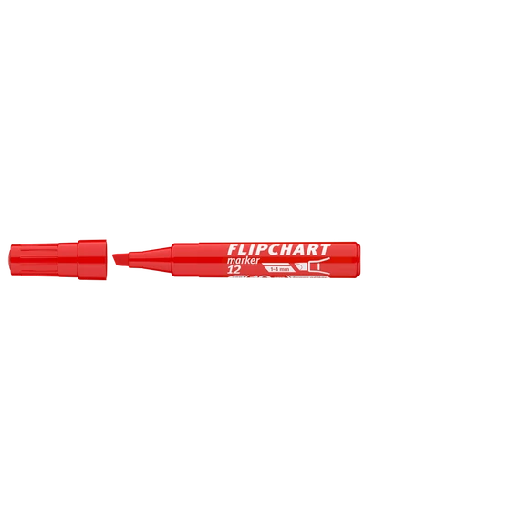 Flipchart marker, 1-4 mm, vágott, ICO "Artip 12", piros