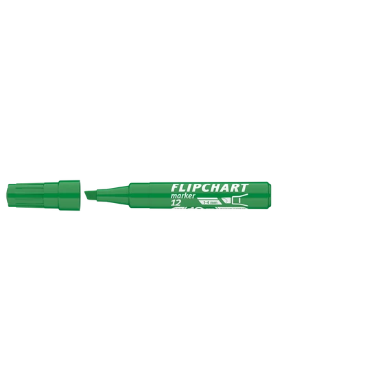 Flipchart marker, 1-4 mm, vágott, ICO "Artip 12 ", zöld