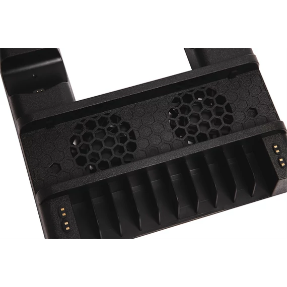 FroggieX Cooling Charging Stand & Storage PS4 fekete konzol hűtő + töltőállomás + lemez tartó