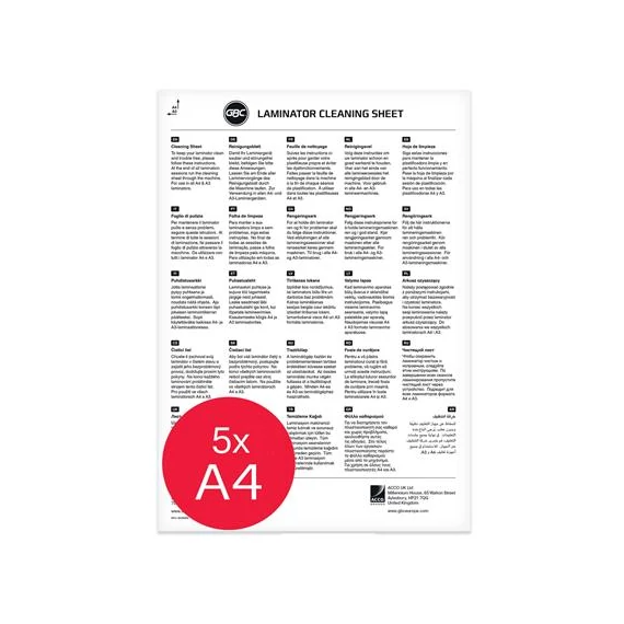 Laminálógép tisztítókarton, A4, GBC