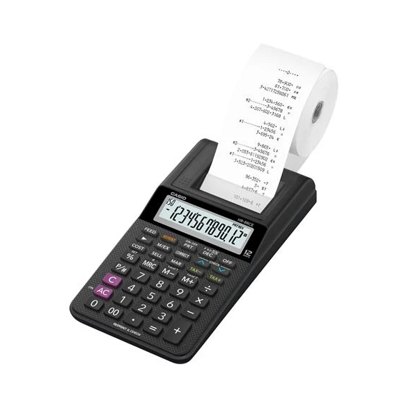 Számológép, szalagos, 12 számjegy, 1 színű nyomtató, CASIO 