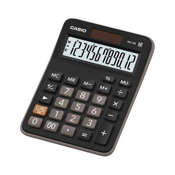 Számológép asztali 12 digit, döntött kijelző Casio MX12B fekete