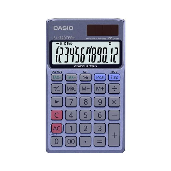 Zsebszámológép, 12 számjegy, CASIO 