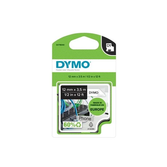 Feliratozógép szalag, flexibilis ID, 12 mm x 3,5 m, DYMO 