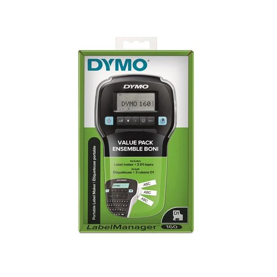 Elektromos feliratozógép, DYMO "LM 160", fekete, + 3 db D1 szalag